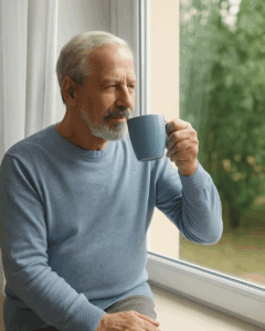 Retired homeowner enjoying peace of mind at home