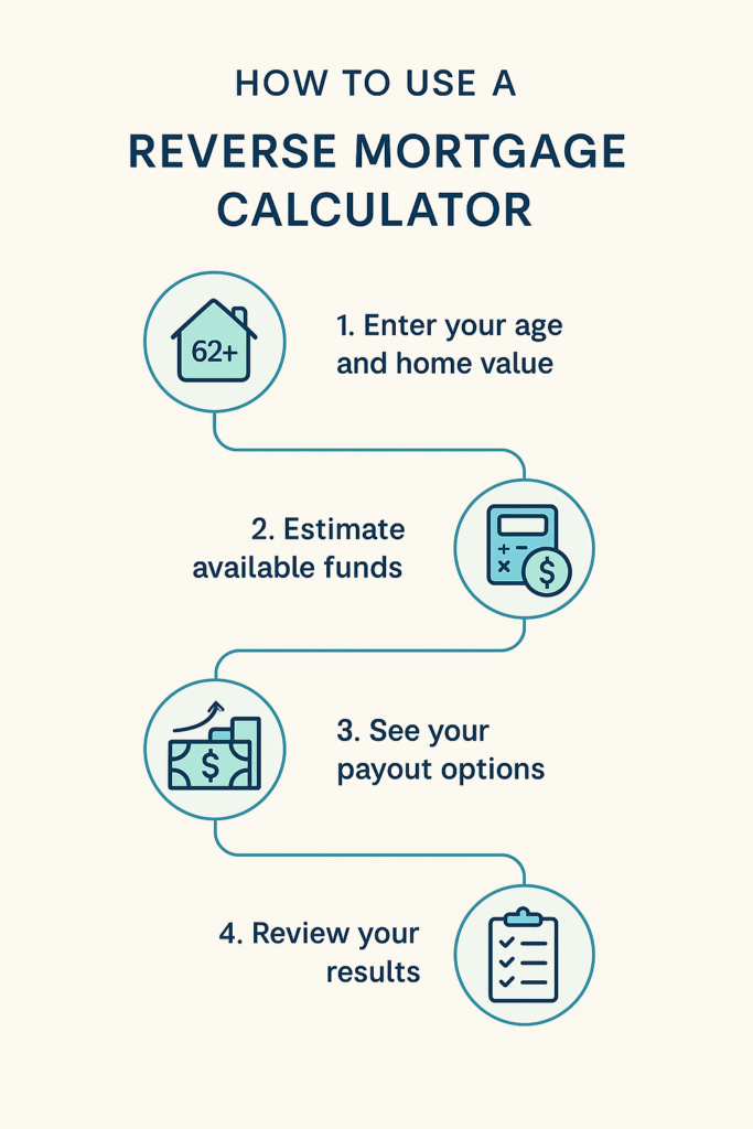 Flowchart of how to use a reverse mortgage calculator