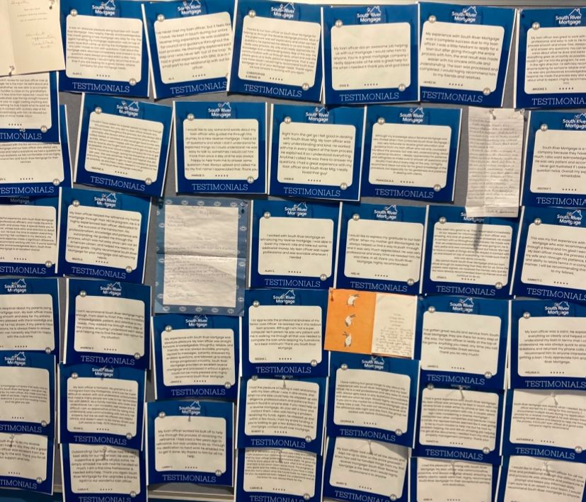 Wall of customer reviews and testimonials